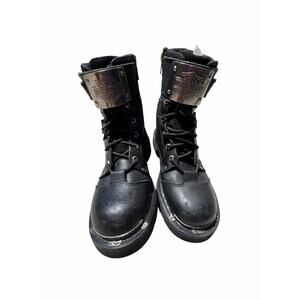 Vintage Harley-Davidson Steel Toe Combat Boots Black Leather Men’s Size 9 Grunge